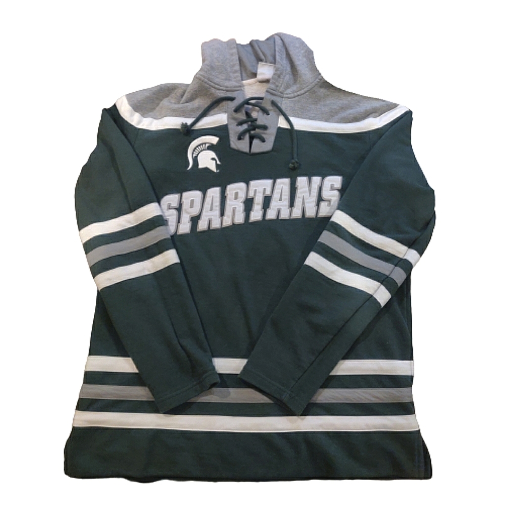 Champion Heavyweight hooded sweatshirt Michigan State University MSU Spartans L
